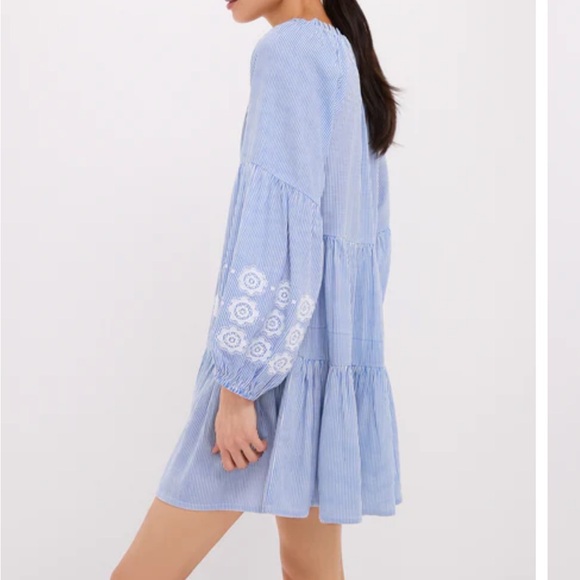 NWT! Tuckernuck Beach Embroidered Nautical Stripe Sea Breeze Coverup - Picture 2 of 7